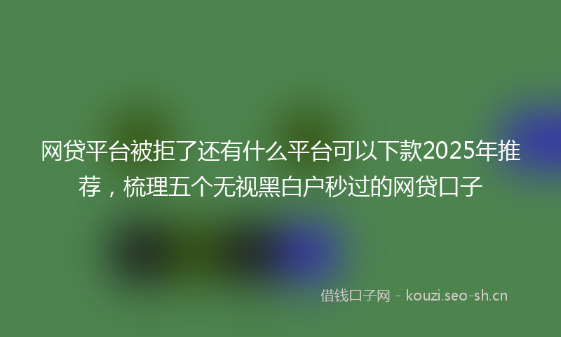 网贷平台被拒了还有什么平台可以下款2025年推荐，梳理五个无视黑白户秒过的网贷口子