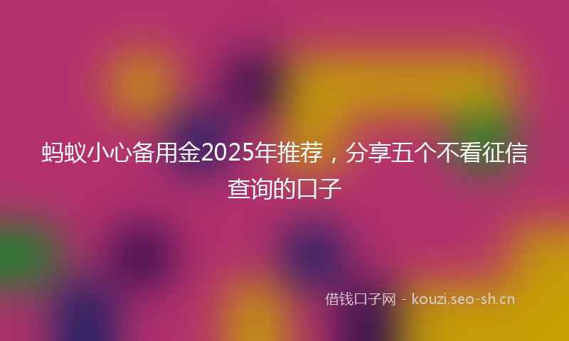 蚂蚁小心备用金2025年推荐，分享五个不看征信查询的口子
