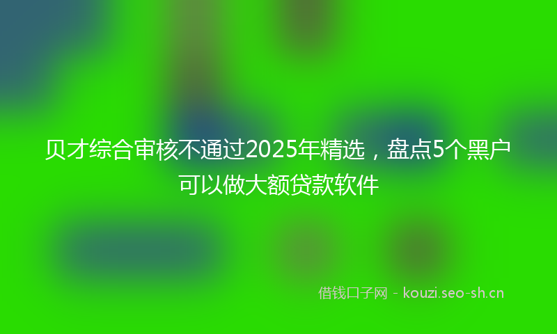 贝才综合审核不通过2025年精选，盘点5个黑户可以做大额贷款软件