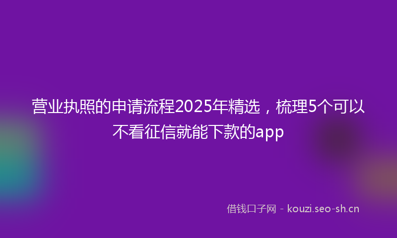 营业执照的申请流程2025年精选，梳理5个可以不看征信就能下款的app