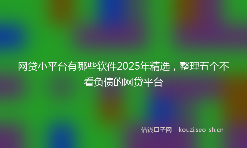 网贷小平台有哪些软件2025年精选，整理五个不看负债的网贷平台
