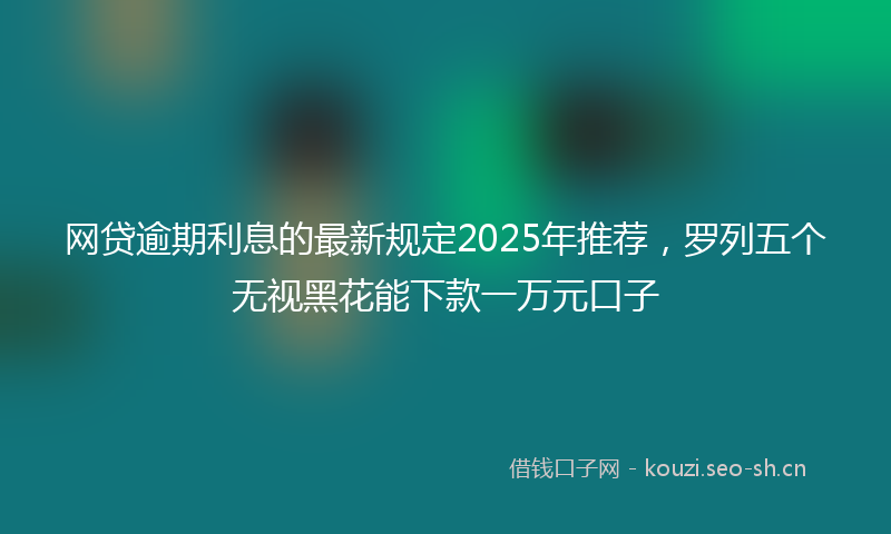 网贷逾期利息的最新规定2025年推荐，罗列五个无视黑花能下款一万元口子