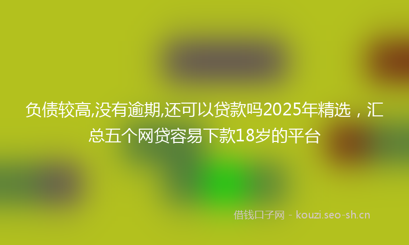 负债较高,没有逾期,还可以贷款吗2025年精选，汇总五个网贷容易下款18岁的平台