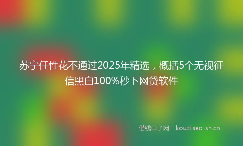 苏宁任性花不通过2025年精选，概括5个无视征信黑白100%秒下网贷软件
