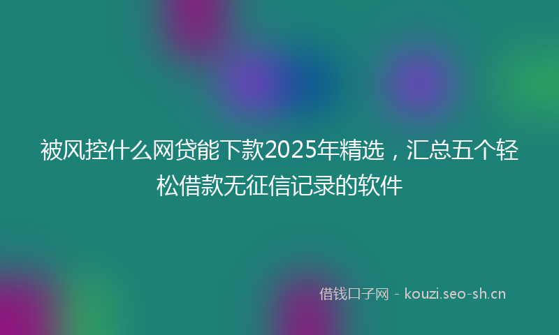 被风控什么网贷能下款2025年精选，汇总五个轻松借款无征信记录的软件