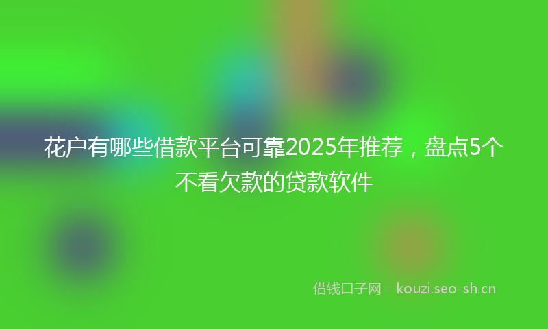 花户有哪些借款平台可靠2025年推荐，盘点5个不看欠款的贷款软件