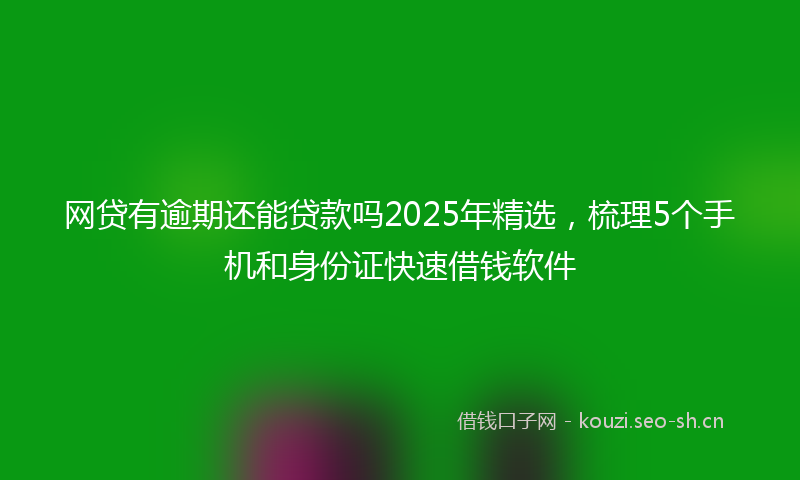 网贷有逾期还能贷款吗2025年精选，梳理5个手机和身份证快速借钱软件
