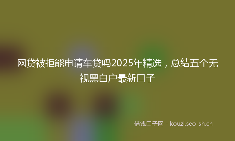 网贷被拒能申请车贷吗2025年精选，总结五个无视黑白户最新口子