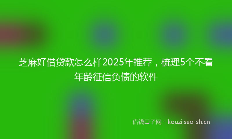 芝麻好借贷款怎么样2025年推荐，梳理5个不看年龄征信负债的软件