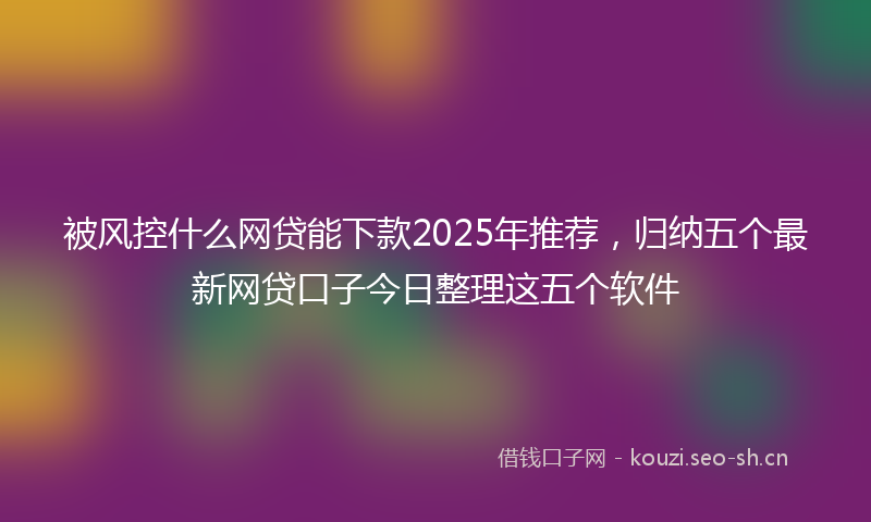 被风控什么网贷能下款2025年推荐，归纳五个最新网贷口子今日整理这五个软件