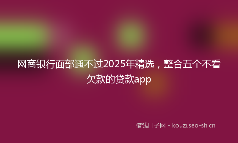 网商银行面部通不过2025年精选，整合五个不看欠款的贷款app
