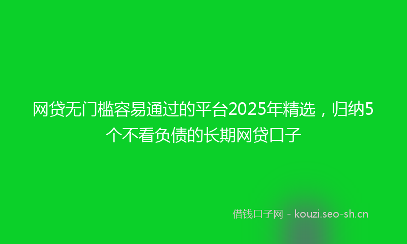 网贷无门槛容易通过的平台2025年精选，归纳5个不看负债的长期网贷口子