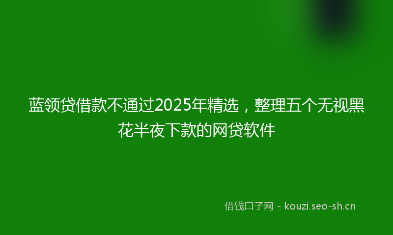 蓝领贷借款不通过2025年精选,整理五个无视黑花半夜下款的网贷软件
