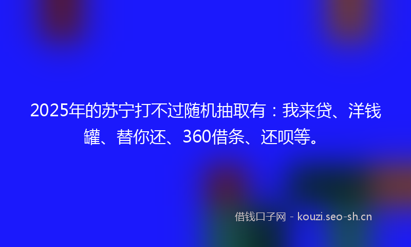 2025年的苏宁打不过随机抽取有：我来贷、洋钱罐、替你还、360借条、还呗等。