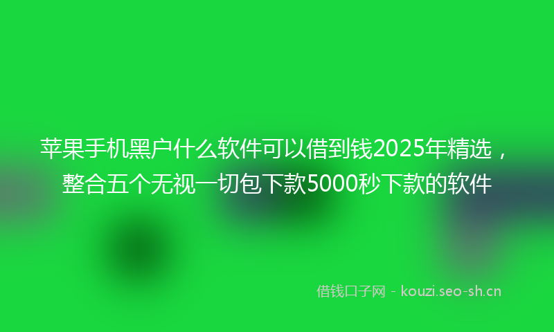 苹果手机黑户什么软件可以借到钱2025年精选，整合五个无视一切包下款5000秒下款的软件