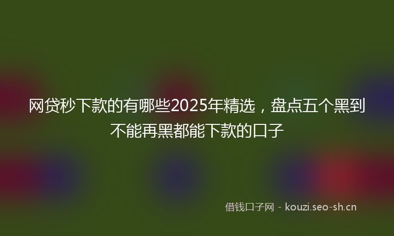 网贷秒下款的有哪些2025年精选，盘点五个黑到不能再黑都能下款的口子