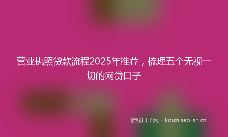 营业执照贷款流程2025年推荐，梳理五个无视一切的网贷口子