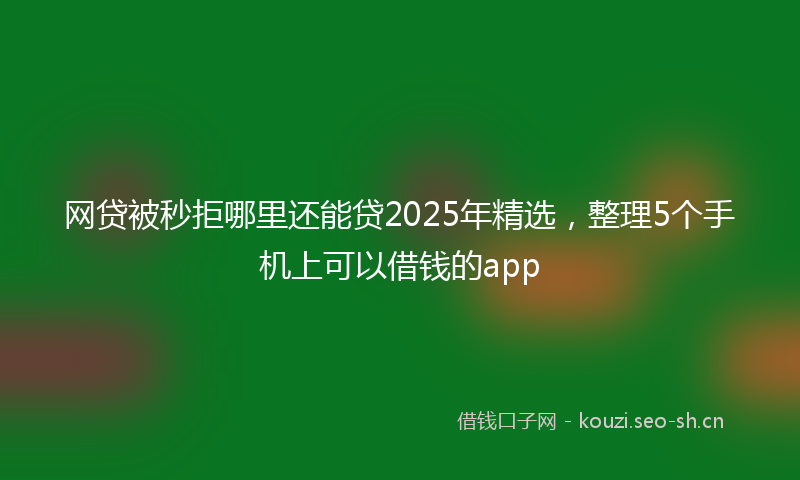 网贷被秒拒哪里还能贷2025年精选，整理5个手机上可以借钱的app