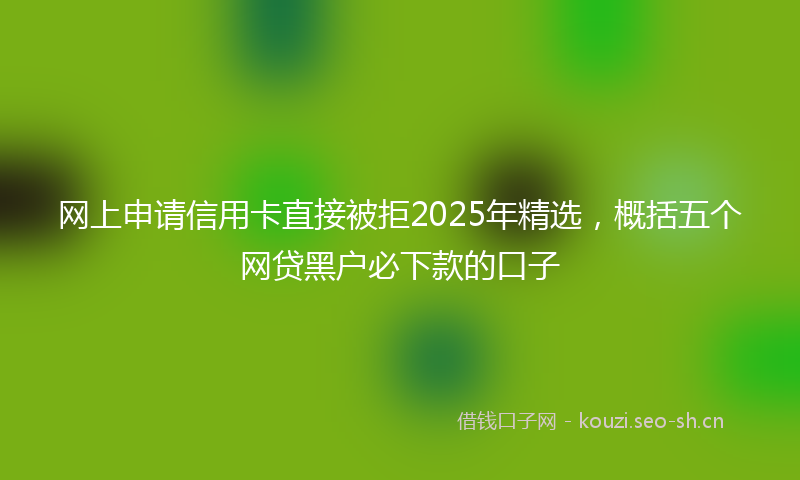 网上申请信用卡直接被拒2025年精选，概括五个网贷黑户必下款的口子