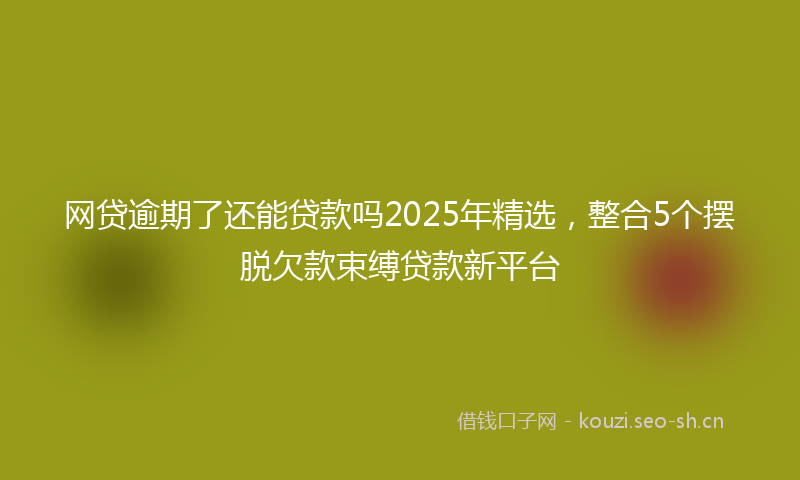 网贷逾期了还能贷款吗2025年精选，整合5个摆脱欠款束缚贷款新平台