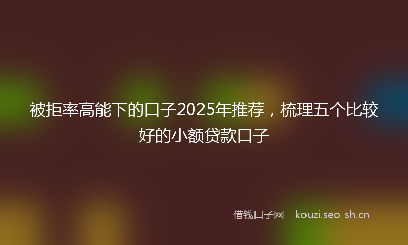 被拒率高能下的口子2025年推荐，梳理五个比较好的小额贷款口子
