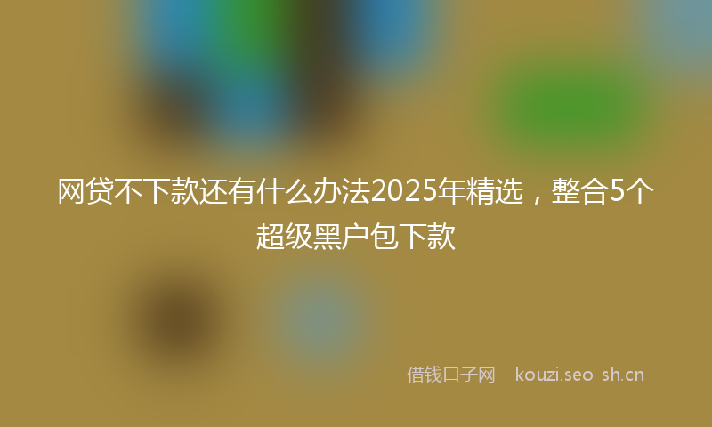 网贷不下款还有什么办法2025年精选，整合5个超级黑户包下款