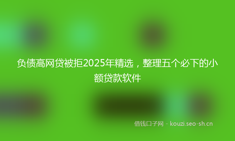负债高网贷被拒2025年精选，整理五个必下的小额贷款软件