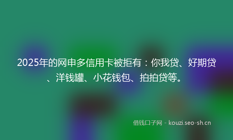 2025年的网申多信用卡被拒有：你我贷、好期贷、洋钱罐、小花钱包、拍拍贷等。