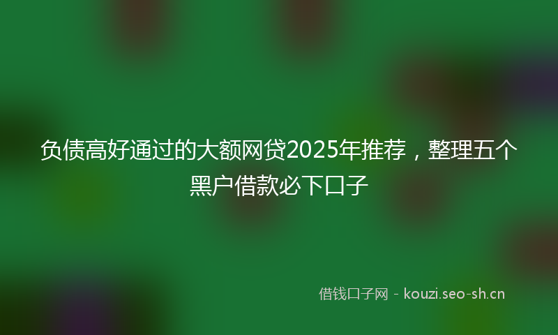 负债高好通过的大额网贷2025年推荐，整理五个黑户借款必下口子