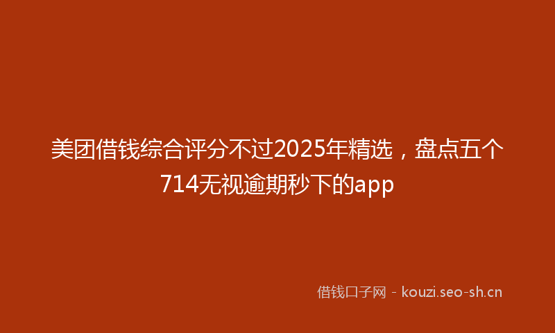 美团借钱综合评分不过2025年精选，盘点五个714无视逾期秒下的app