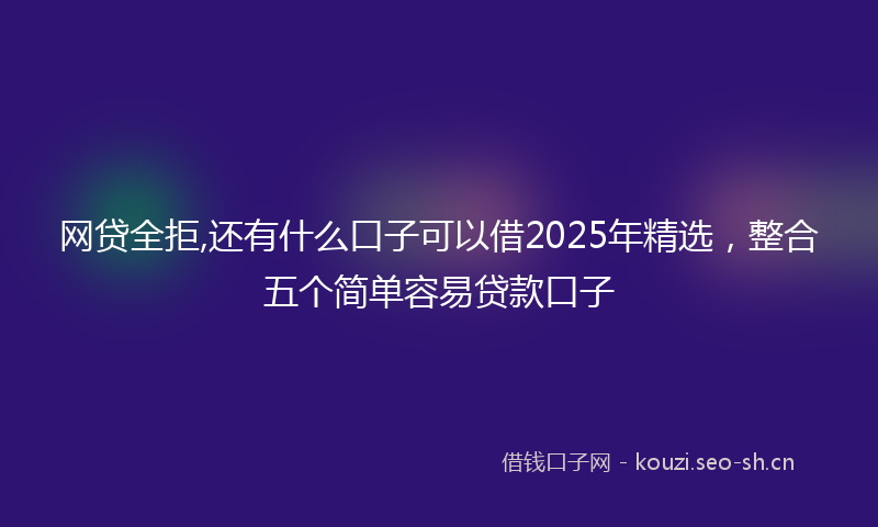 网贷全拒,还有什么口子可以借2025年精选，整合五个简单容易贷款口子