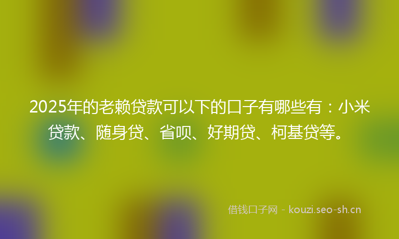 2025年的老赖贷款可以下的口子有哪些有：小米贷款、随身贷、省呗、好期贷、柯基贷等。