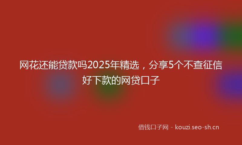 网花还能贷款吗2025年精选，分享5个不查征信好下款的网贷口子