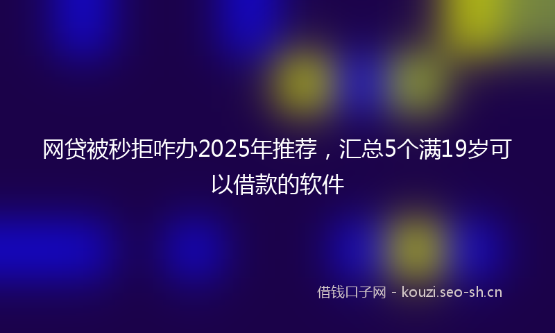 网贷被秒拒咋办2025年推荐，汇总5个满19岁可以借款的软件