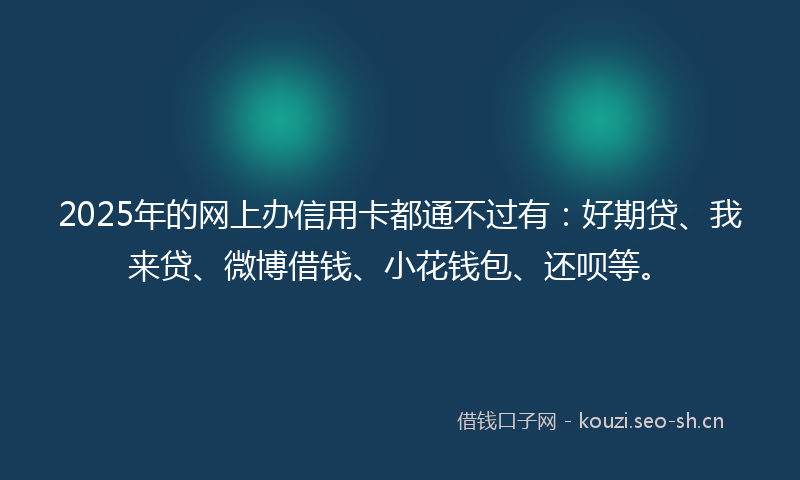 2025年的网上办信用卡都通不过有：好期贷、我来贷、微博借钱、小花钱包、还呗等。