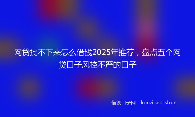 网贷批不下来怎么借钱2025年推荐，盘点五个网贷口子风控不严的口子