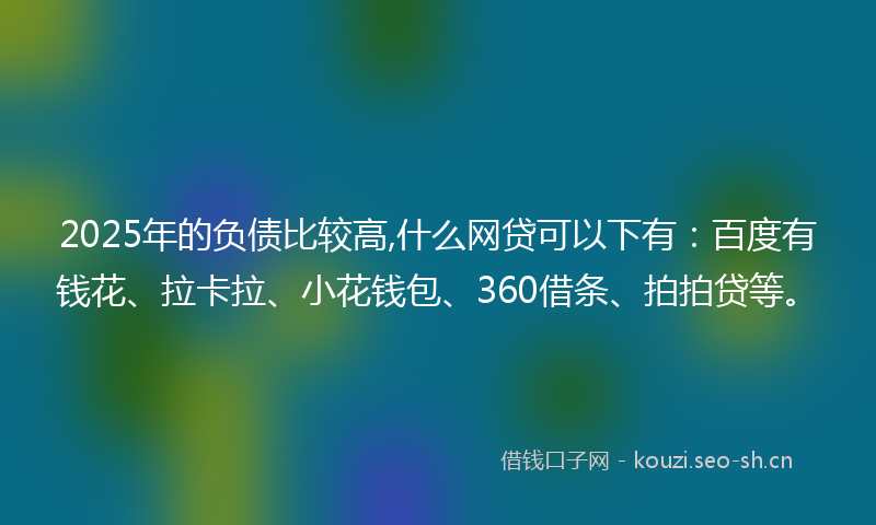 2025年的负债比较高,什么网贷可以下有：百度有钱花、拉卡拉、小花钱包、360借条、拍拍贷等。