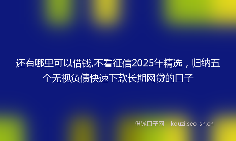 还有哪里可以借钱,不看征信2025年精选，归纳五个无视负债快速下款长期网贷的口子