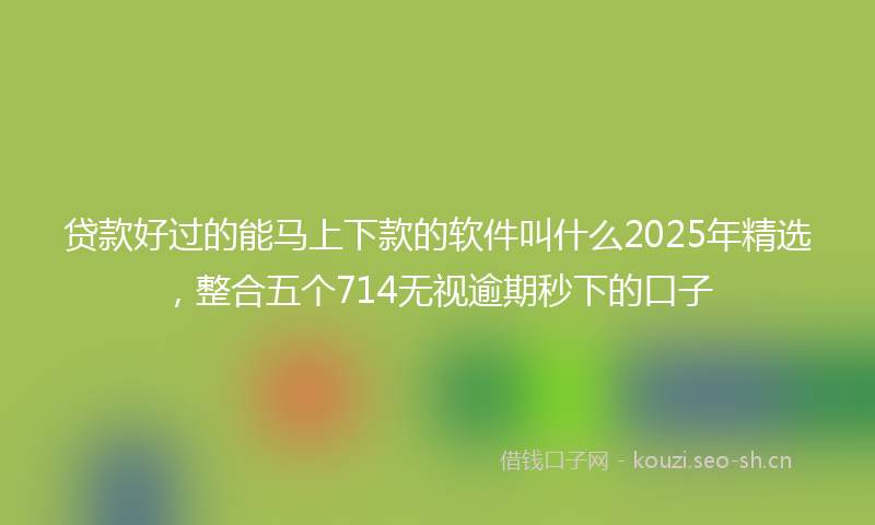 贷款好过的能马上下款的软件叫什么2025年精选，整合五个714无视逾期秒下的口子