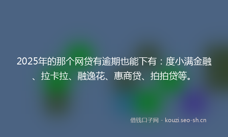 2025年的那个网贷有逾期也能下有：度小满金融、拉卡拉、融逸花、惠商贷、拍拍贷等。