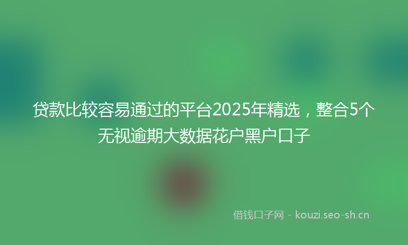 贷款比较容易通过的平台2025年精选，整合5个无视逾期大数据花户黑户口子
