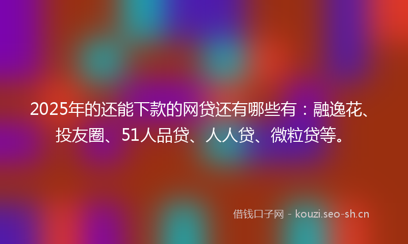 2025年的还能下款的网贷还有哪些有：融逸花、投友圈、51人品贷、人人贷、微粒贷等。