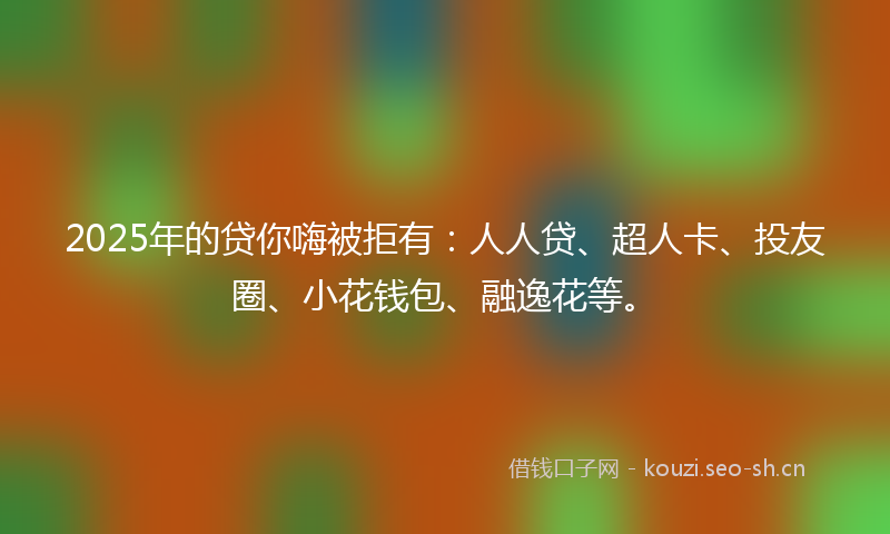 2025年的贷你嗨被拒有：人人贷、超人卡、投友圈、小花钱包、融逸花等。