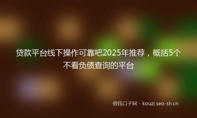 贷款平台线下操作可靠吧2025年推荐，概括5个不看负债查询的平台