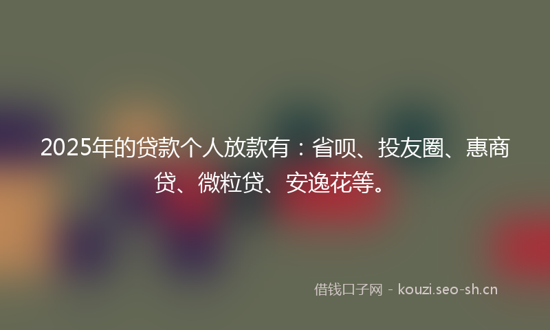 2025年的贷款个人放款有：省呗、投友圈、惠商贷、微粒贷、安逸花等。