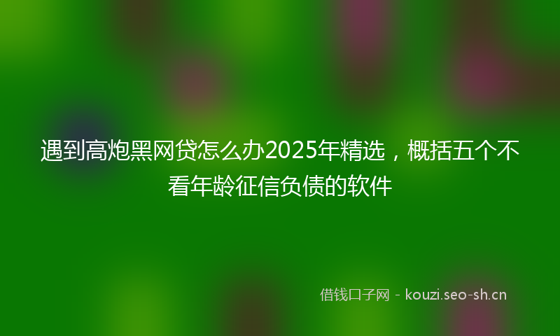 遇到高炮黑网贷怎么办2025年精选，概括五个不看年龄征信负债的软件