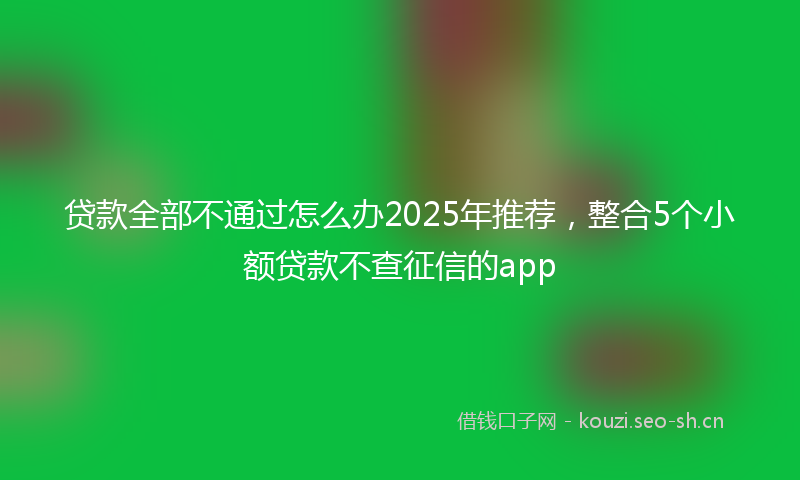 贷款全部不通过怎么办2025年推荐，整合5个小额贷款不查征信的app