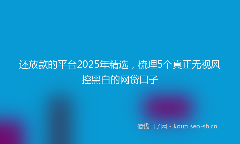 还放款的平台2025年精选,梳理5个真正无视风控黑白的网贷口子