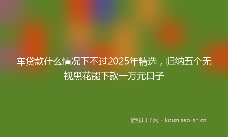 车贷款什么情况下不过2025年精选，归纳五个无视黑花能下款一万元口子