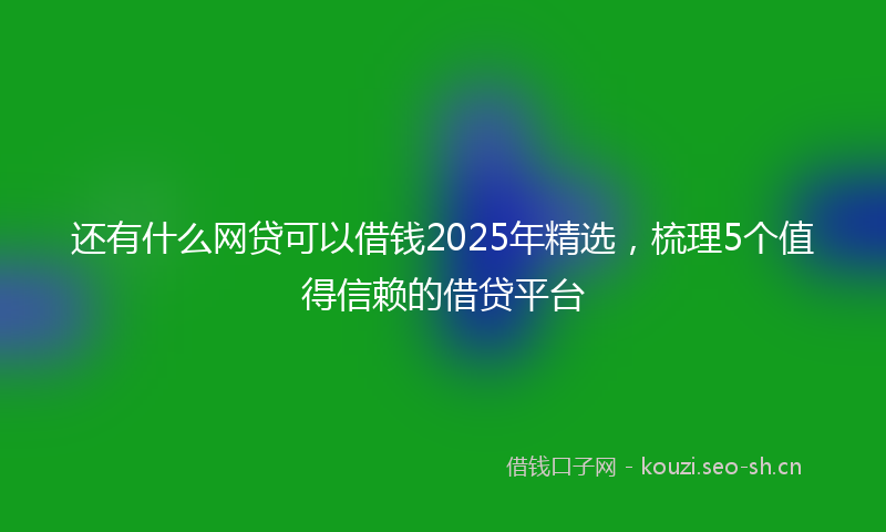 还有什么网贷可以借钱2025年精选,梳理5个值得信赖的借贷平台
